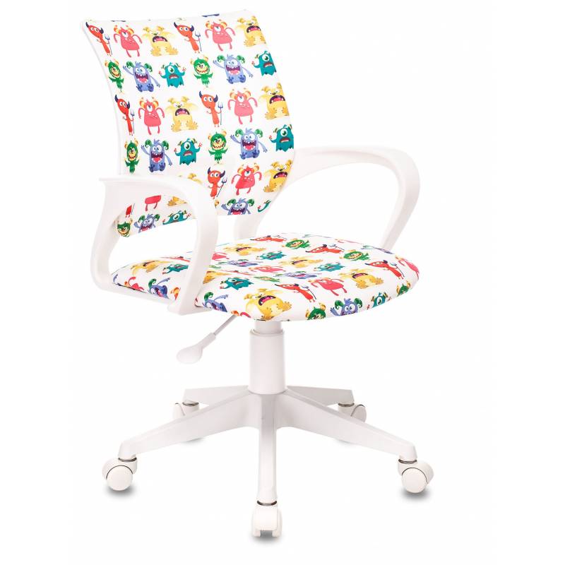 Кресло детское Бюрократ BUROKIDS 1 W белый монстры крестов. пластик пластик белый главное фото