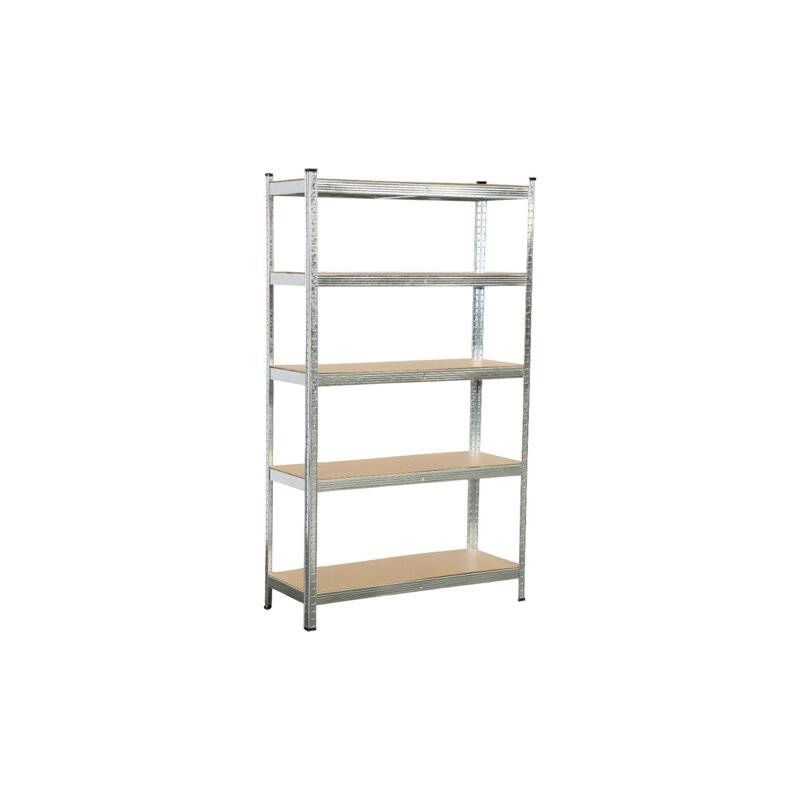 Стеллаж металлический BOOMHOUSE (БУМХАУС) безболтовой, в1800*ш1050*г400мм, 5 полок МДФ, серебристый, 291413 главное фото