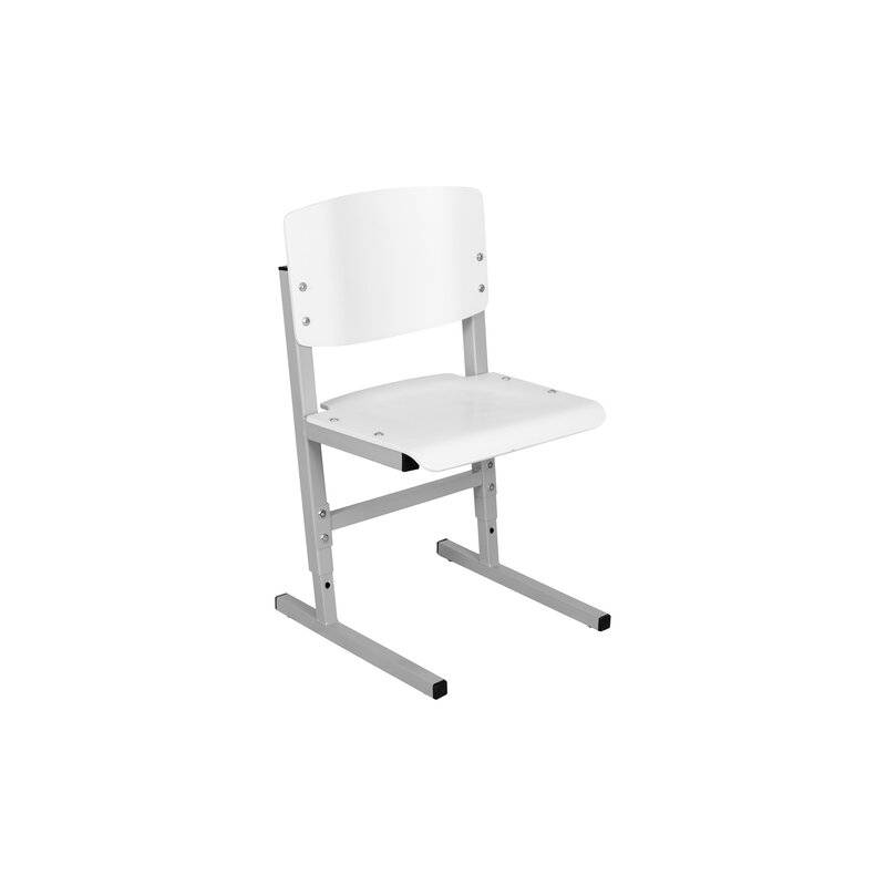 Стул ученический регулируемый СУТ.05-01, 400х375х660-740 мм, рост 4-6, серый каркас, фанера белая главное фото